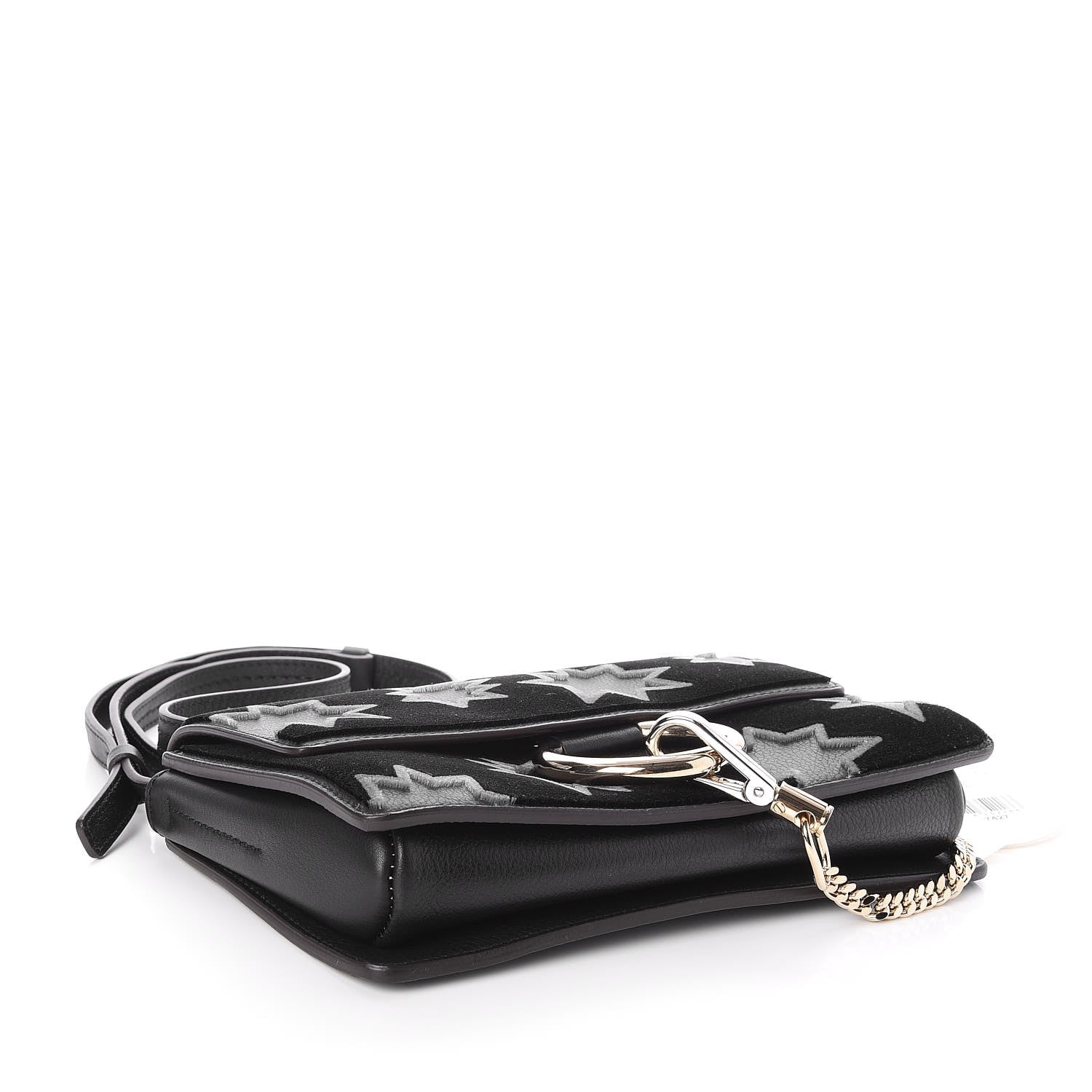 Chloe Velvet Calfskin Star Small Faye Shoulder Bag Black 4 of 6