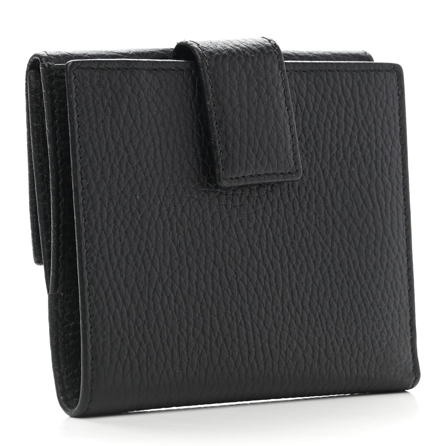 Gucci Dollar Calfskin Double G French Flap Wallet Black 3 of 8