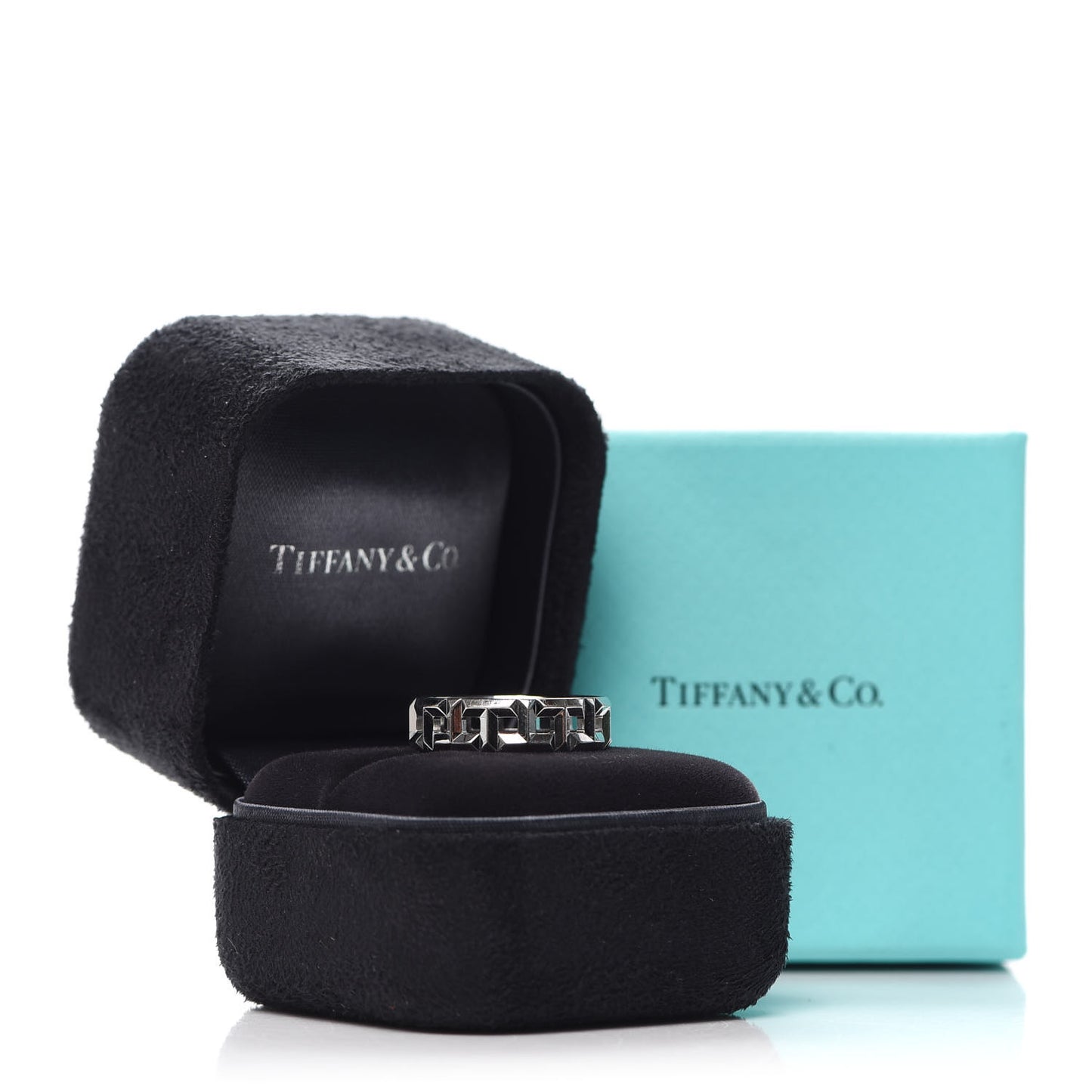 18K White Gold T True Wide Ring 57 8