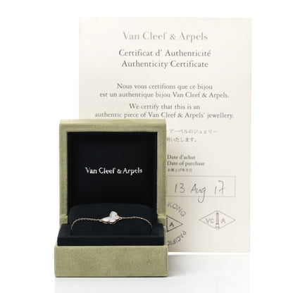 Van Cleef & Arpels 18K Yellow Gold Mother of Pearl Sweet Alhambra Butterfly Bracelet 6 of 6