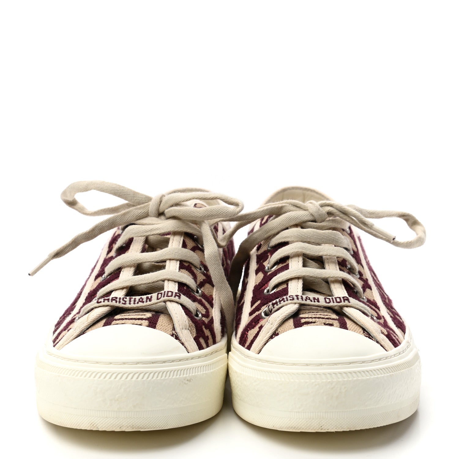 Christian Dior Canvas Oblique Walk'N'Dior Low Top Sneakers 37 Deep Amaranth 2 of 9