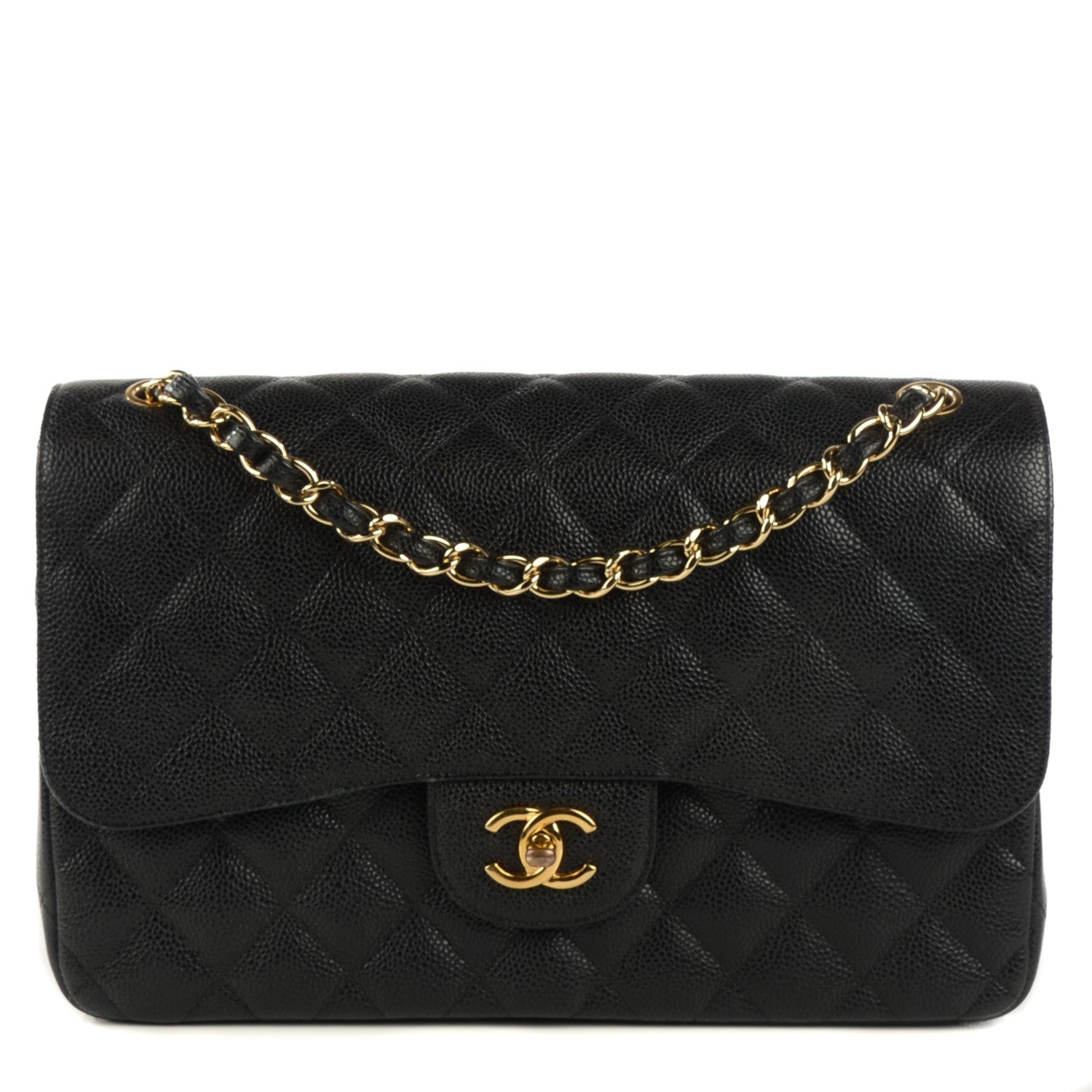 Chanel Caviar Quilted Jumbo Double Flap Black 1 of 9