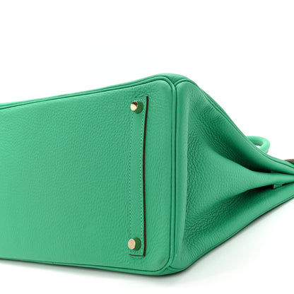 Hermes Taurillon Clemence Birkin 35 Menthe 10 of 12