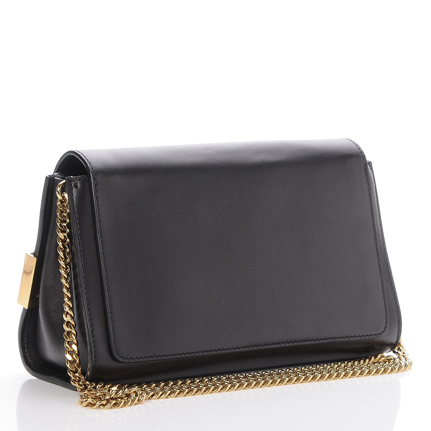 Lambskin Medium Elle Chain Clutch Black