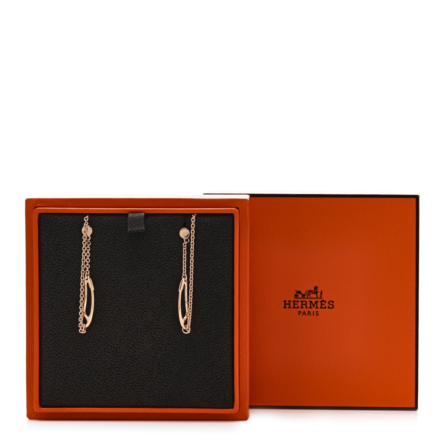 Hermes 18K Rose Gold TPM Chaine D'Ancre Punk Earrings 5 of 5