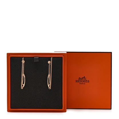 Hermes 18K Rose Gold TPM Chaine D'Ancre Punk Earrings 5 of 5