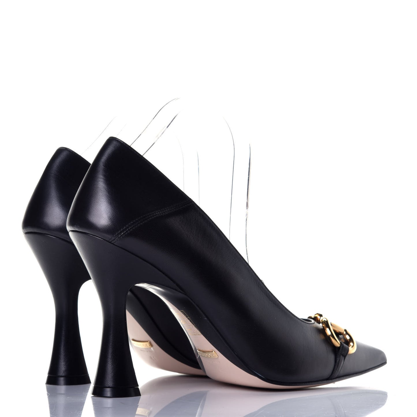 Malaga Kid Deva Horsebit Chain Embellished Pumps 41 Black