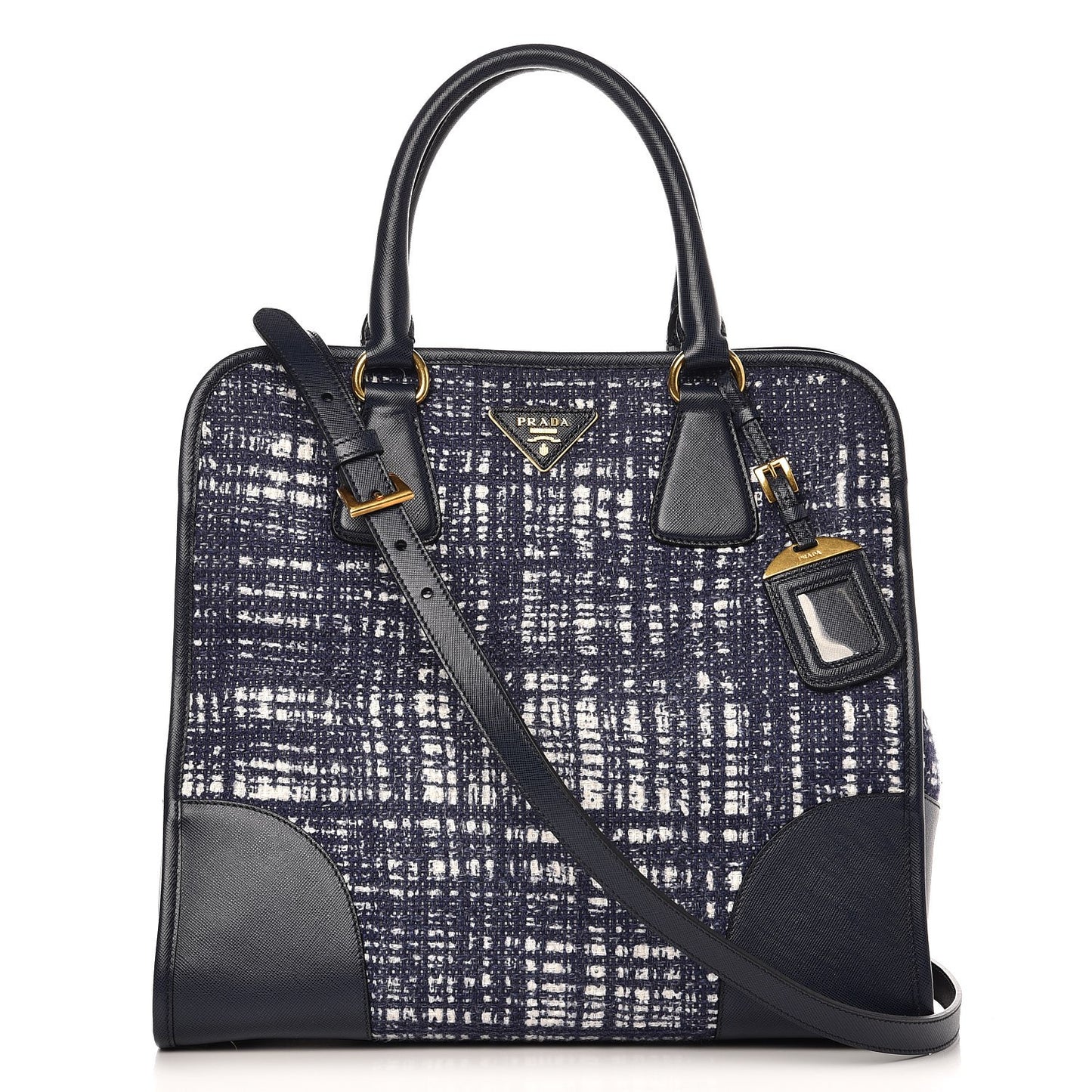 Tela Tweed Saffiano Tote Bag Inchiostro