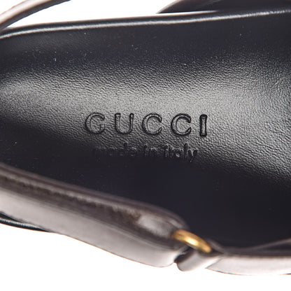 Gucci Calfskin Mens Horsebit River Slingback Slippers 7 Cocoa 7 of 11