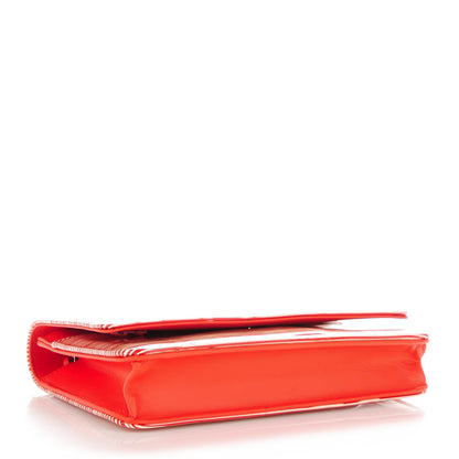 Chanel Patent Striped Wallet On Chain WOC Red 4 of 8