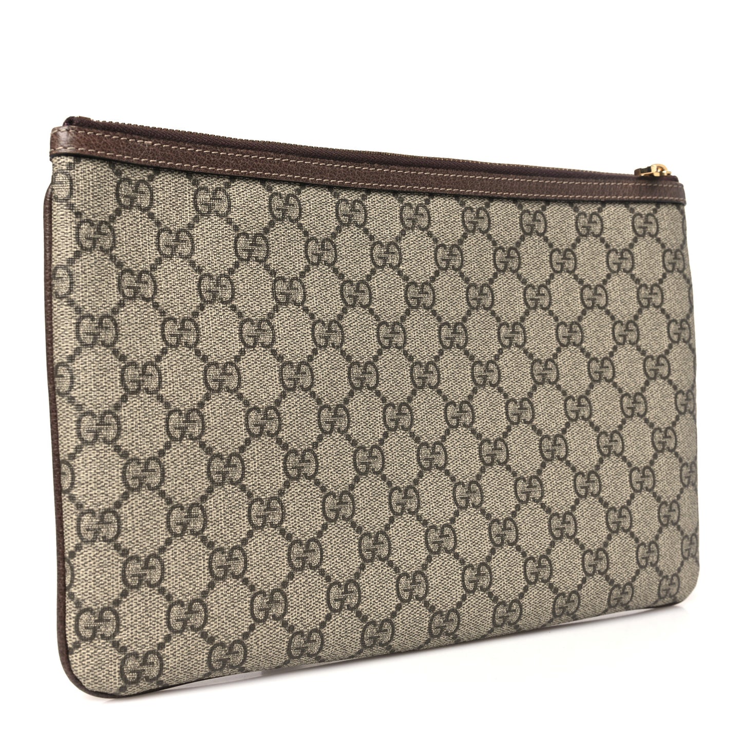 GG Supreme Monogram Large Ophidia Pouch Clutch Brown