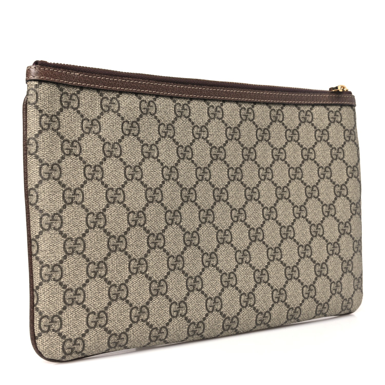 Gucci GG Supreme Monogram Large Ophidia Pouch Clutch Brown 3 of 8