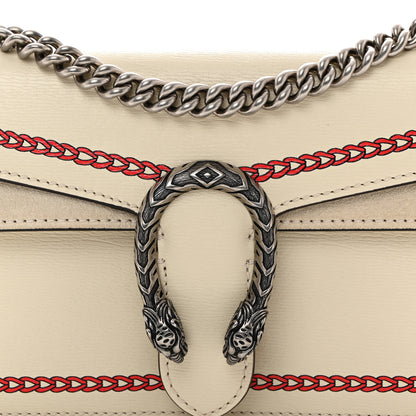 Gucci Textured Calfskin Lunar New Year Small Dionysus Shoulder Bag Mystic White Red 8 of 12