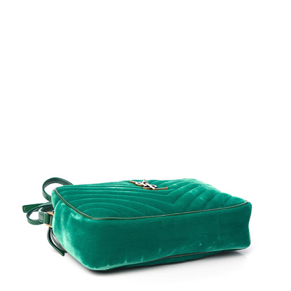 Saint Laurent Velvet Matelasse Monogram Lou Camera Bag Deep Malachite 3 of 11