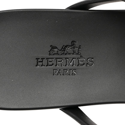 Hermes Rubber Womens Egerie Sandals 36 Black 7 of 9