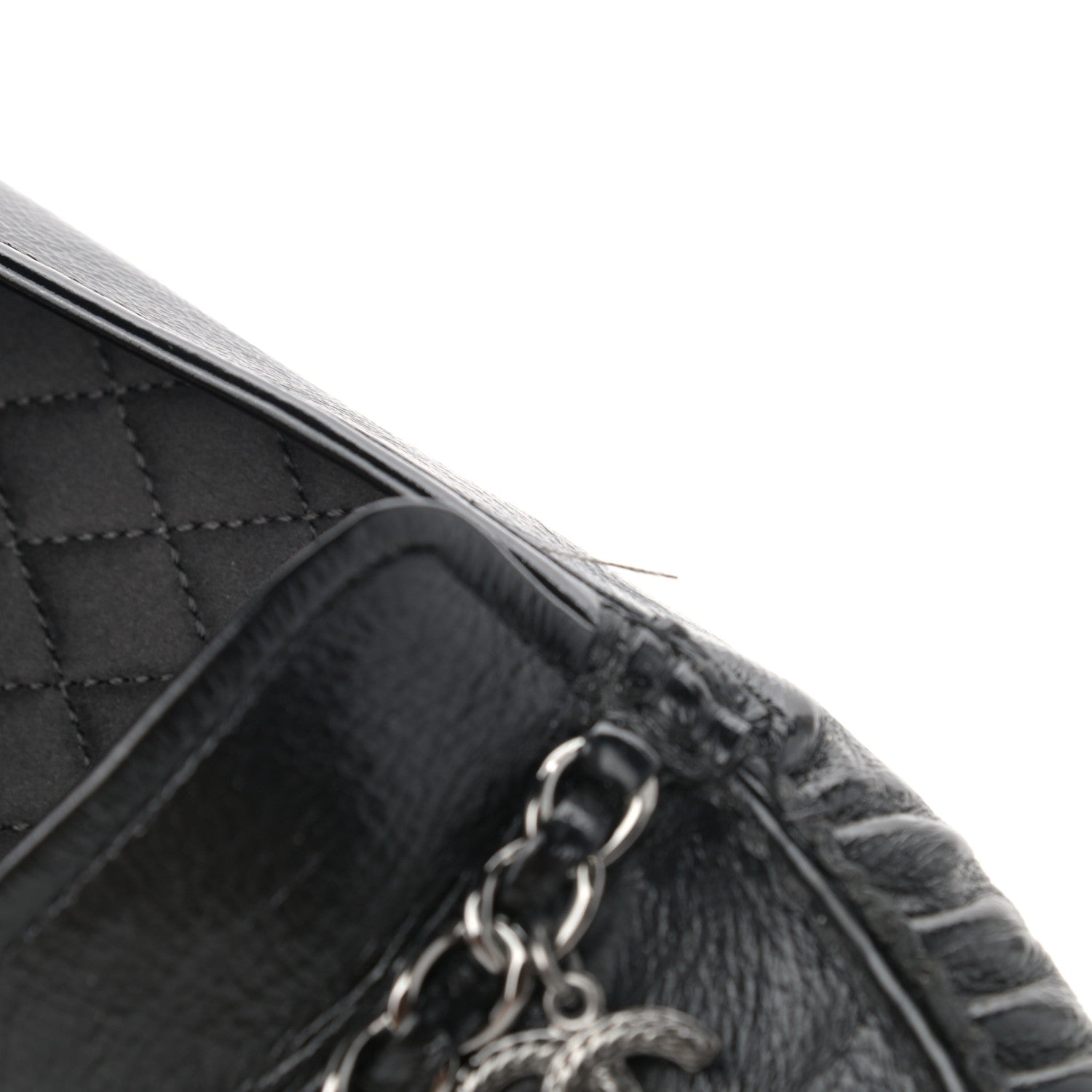 Chanel Crackled Patent Calfskin CC Mocassin Loafers 38.5 Black 11 of 11