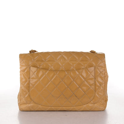 Chanel Vinyl Quilted Jumbo Single Flap Beige 6 of 18