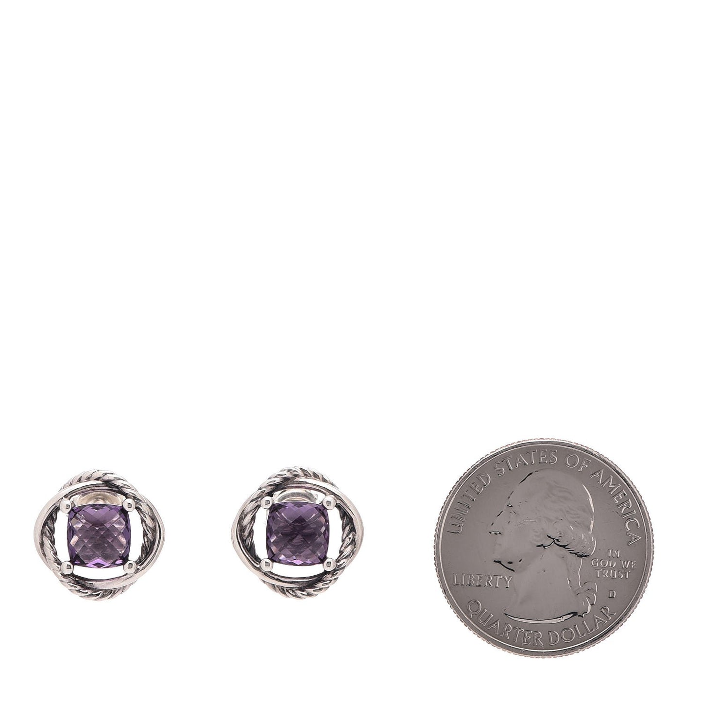 Sterling Silver Amethyst 7mm Infinity Earrings