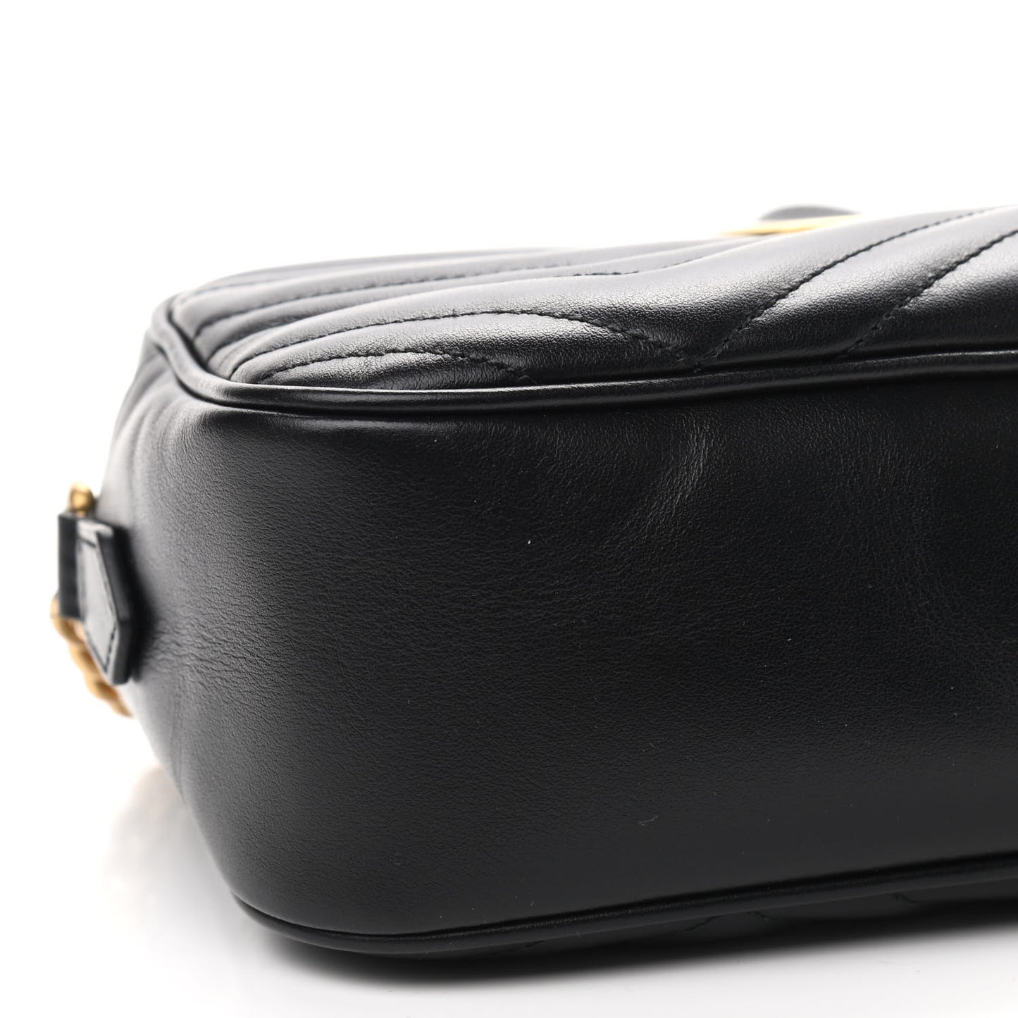 Calfskin Matelasse Small GG Marmont Chain Shoulder Bag Black