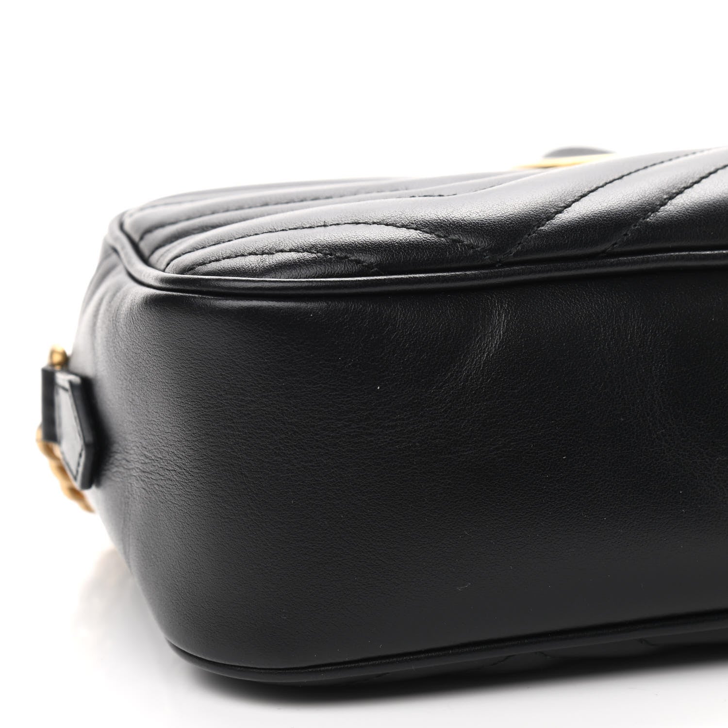 Gucci Calfskin Matelasse Small GG Marmont Chain Shoulder Bag Black 8 of 9