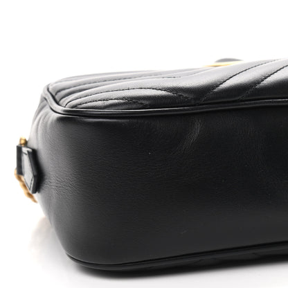 Gucci Calfskin Matelasse Small GG Marmont Chain Shoulder Bag Black 8 of 9
