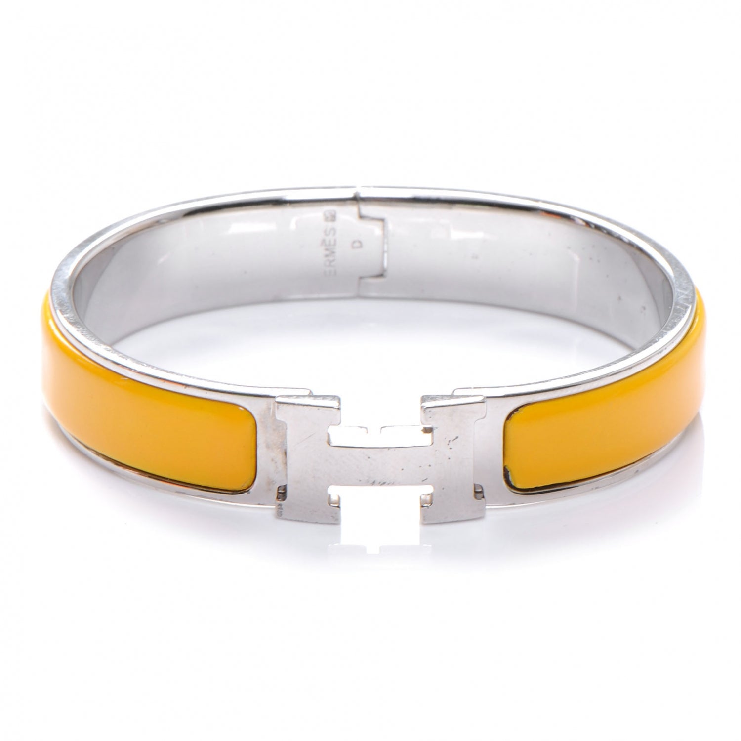 Hermes Enamel Clic Clac H Bracelet PM Narrow Yellow 1 of 5