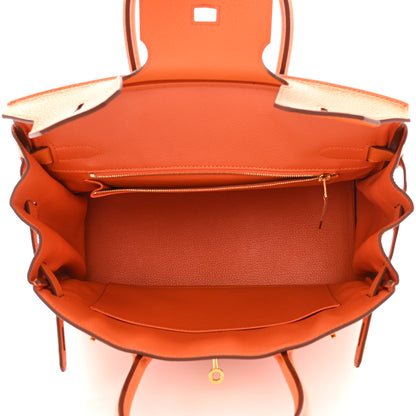 Hermes Taurillon Clemence Birkin 30 Orange 5 of 18
