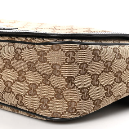 Gucci Monogram Large Flap Messenger Bag Beige Dark Brown 10 of 10