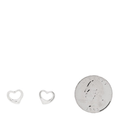 Tiffany Sterling Silver Elsa Peretti 11mm Open Heart Earrings 2 of 4
