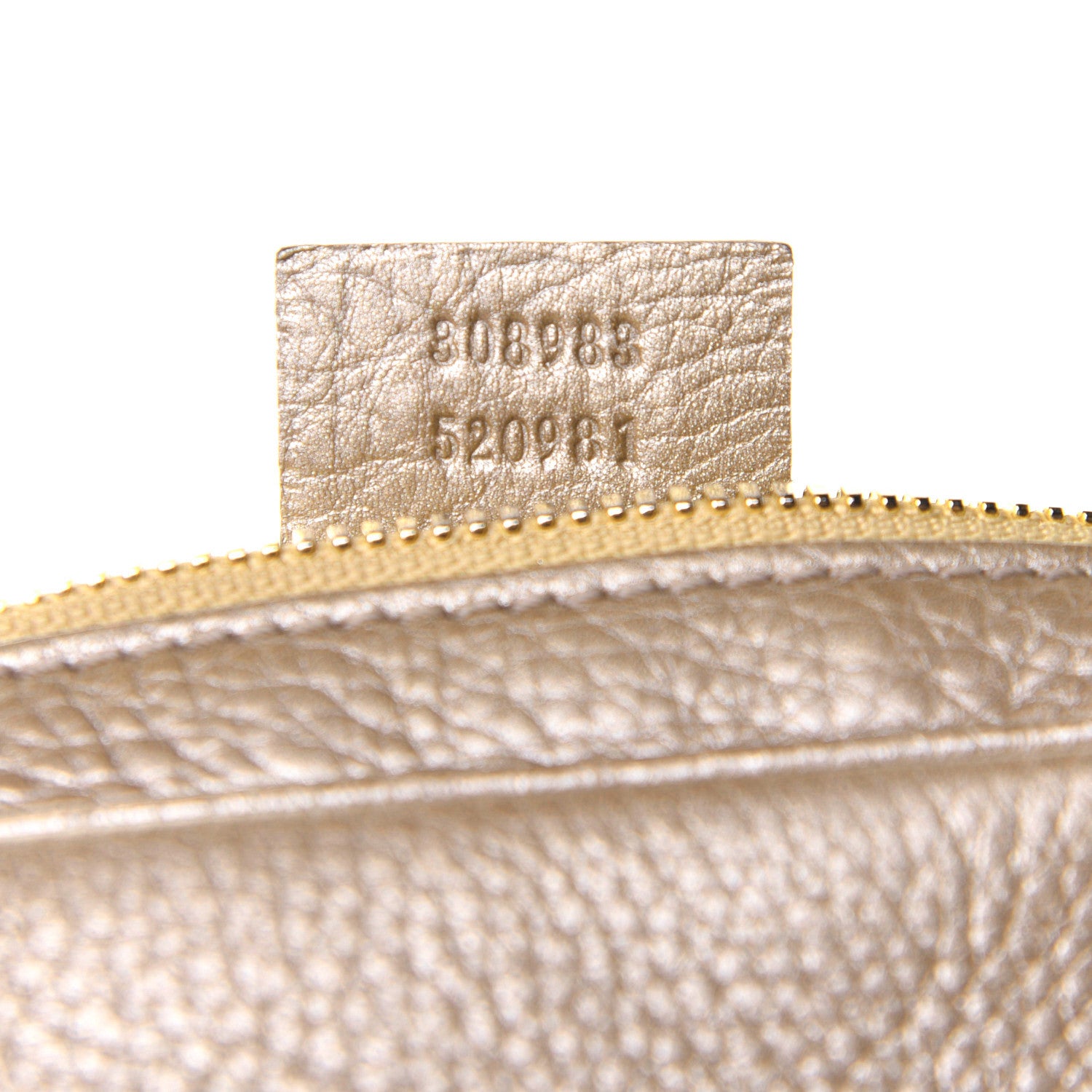 Gucci Metallic Pebbled Calfskin Small Soho Bowler Golden Beige 10 of 11