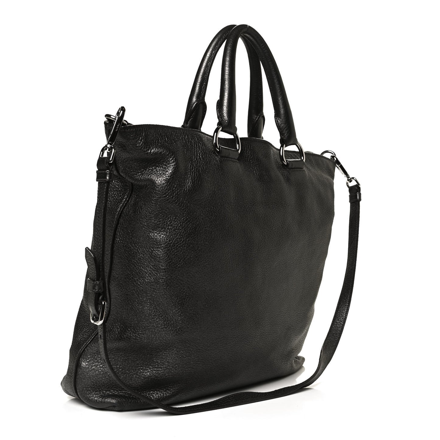 Vitello Daino Shopping Tote Piombo Mordore