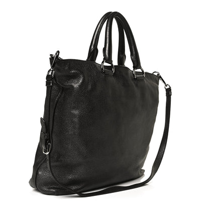 Prada Vitello Daino Shopping Tote Piombo Mordore 2 of 12