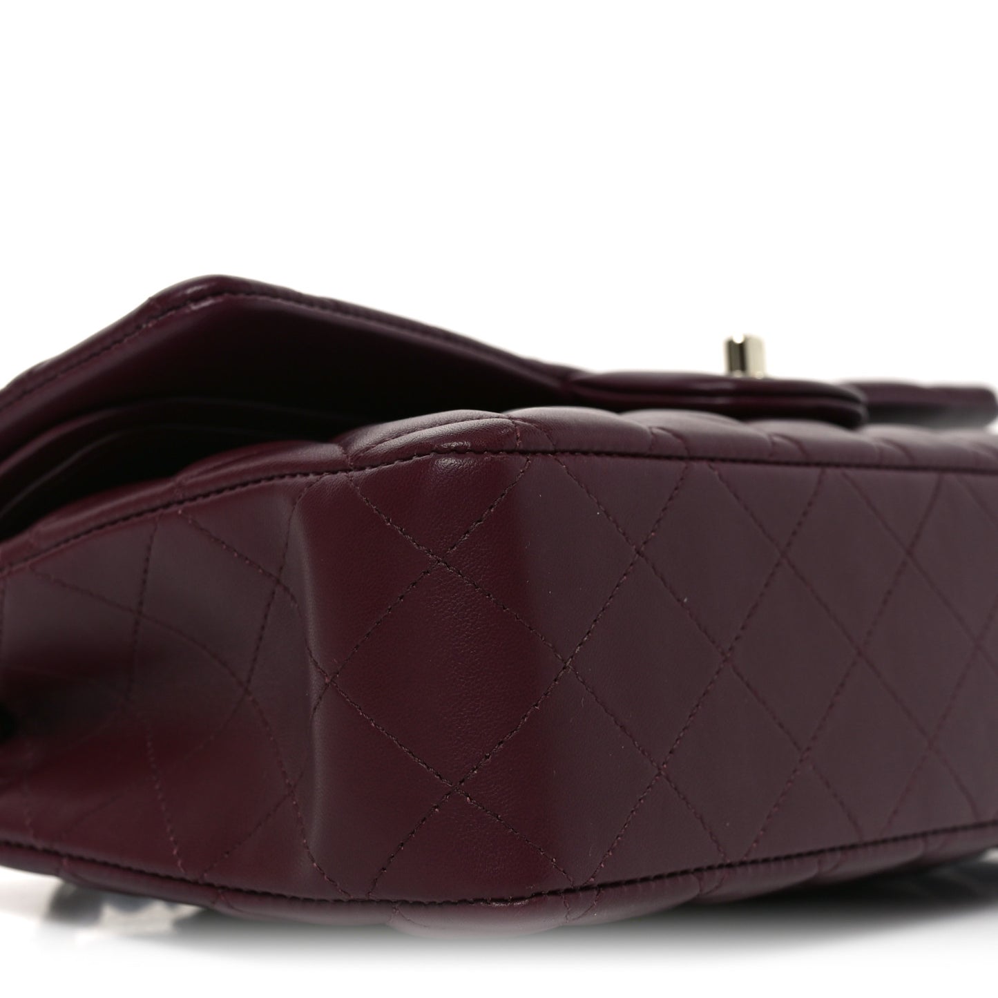 Lambskin Quilted Medium Double Flap Burgundy
