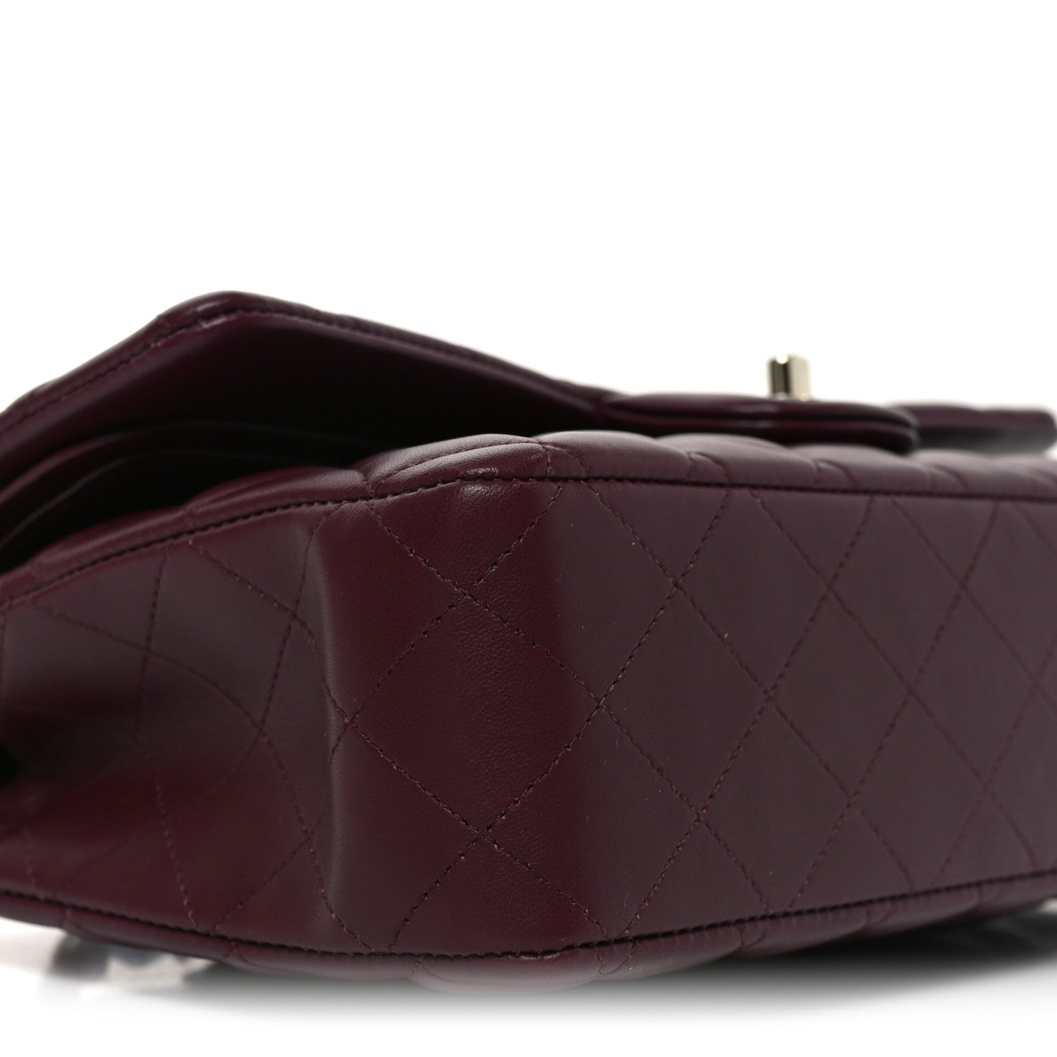 Chanel Lambskin Quilted Medium Double Flap Burgundy 9 of 10
