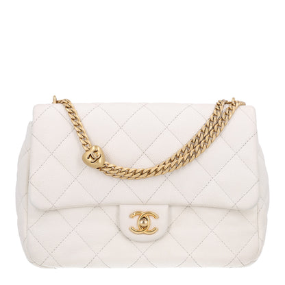 Chanel Caviar Quilted Sweetheart Flap White 1 of 10