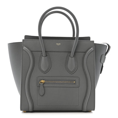 Celine Baby Drummed Calfskin Micro Luggage Kohl 1 of 15