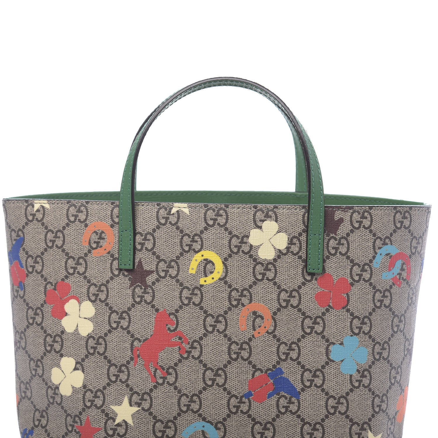 Gucci GG Supreme Monogram Ranch Childrens Tote Beige 8 of 10