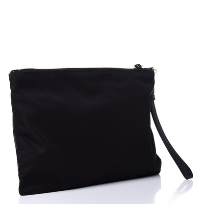 Prada Tessuto Nylon Saffiano Patch Camouflage Pouch Blue Grey Black 4 of 11