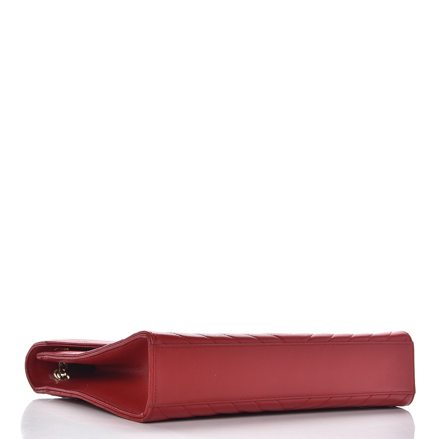 Saint Laurent Grain De Poudre Matelasse Chevron Large Monogram Satchel Lipstick Red 4 of 7