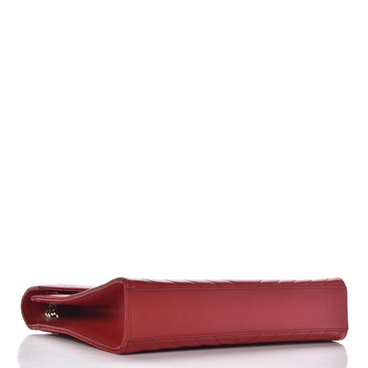 Saint Laurent Grain De Poudre Matelasse Chevron Large Monogram Satchel Lipstick Red 4 of 7
