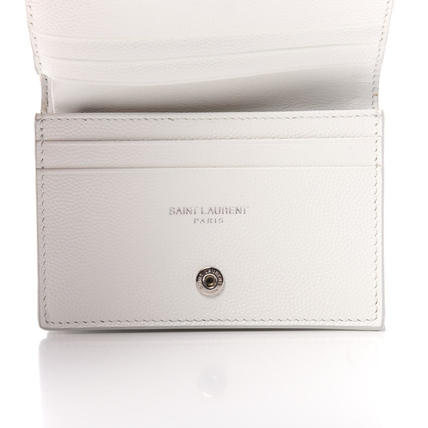 Grain De Poudre Matelasse Chevron Monogram Card Case Blanc Optique