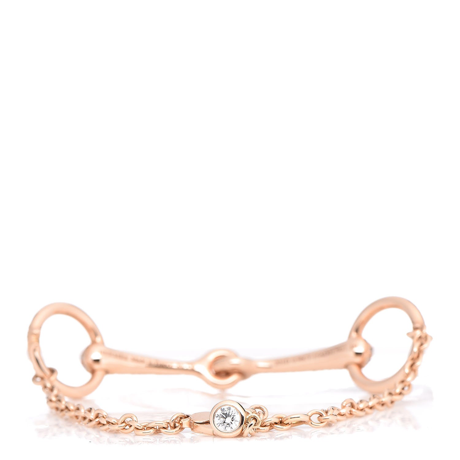 Hermes 18K Rose Gold Diamond Filet d'Or TPM Bracelet SH 3 of 5
