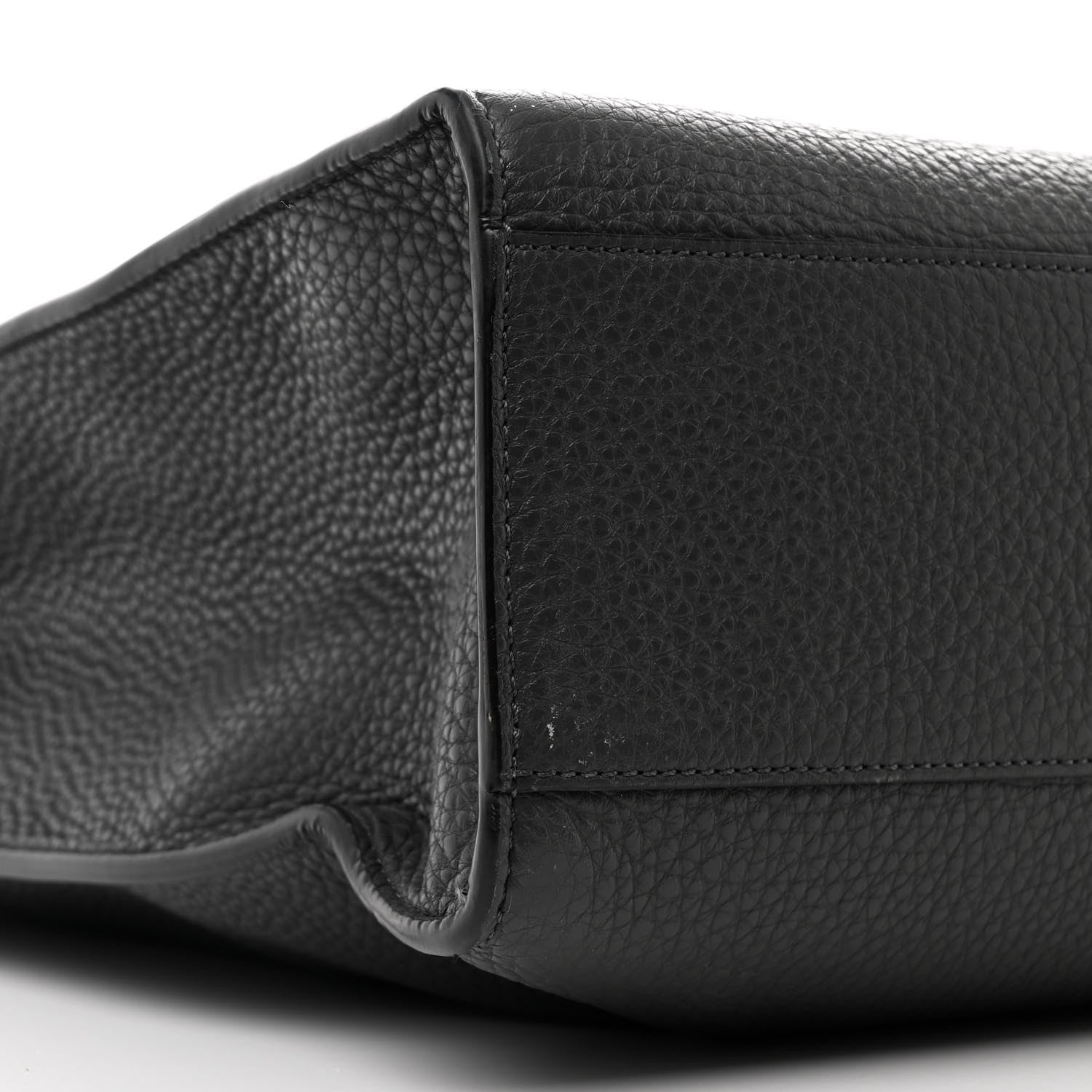 Fendi Cuoio Romano Glazed Fabric FF 1974 Peekaboo X-Lite Fit Asfalto Mou Black 9 of 11