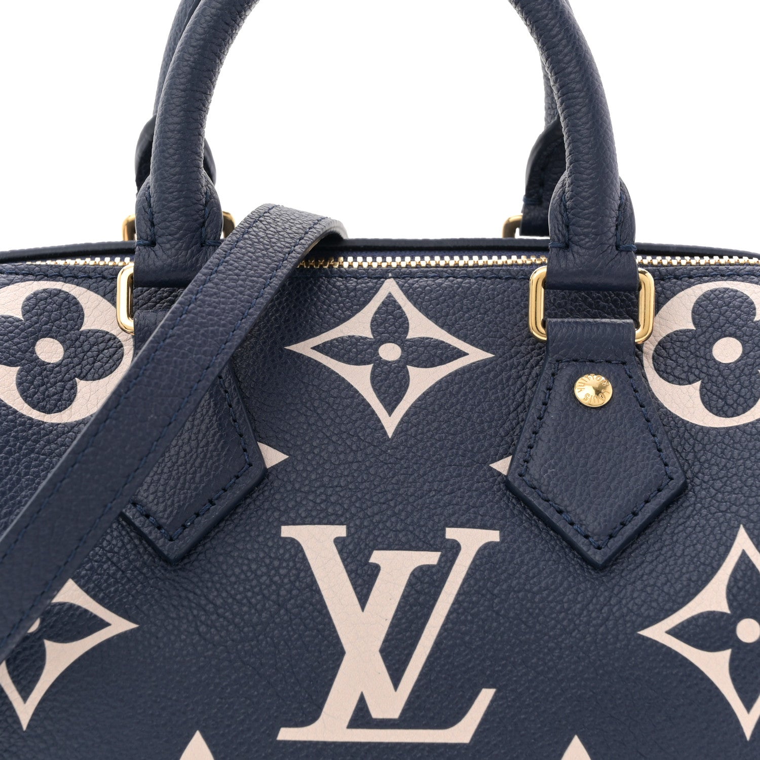 Louis Vuitton Empreinte Monogram Giant Speedy Bandouliere 20 Navy Creme 7 of 9