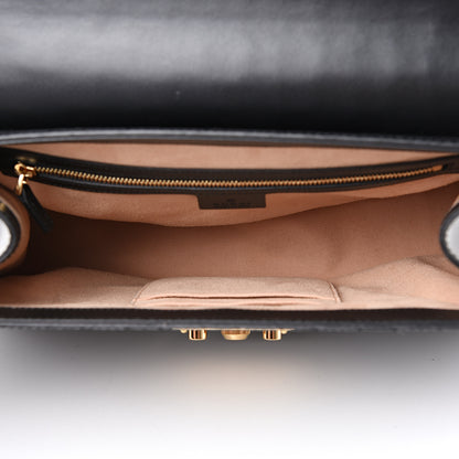 Gucci Guccissima Signature Medium Padlock Top Handle Bag Black 4 of 10