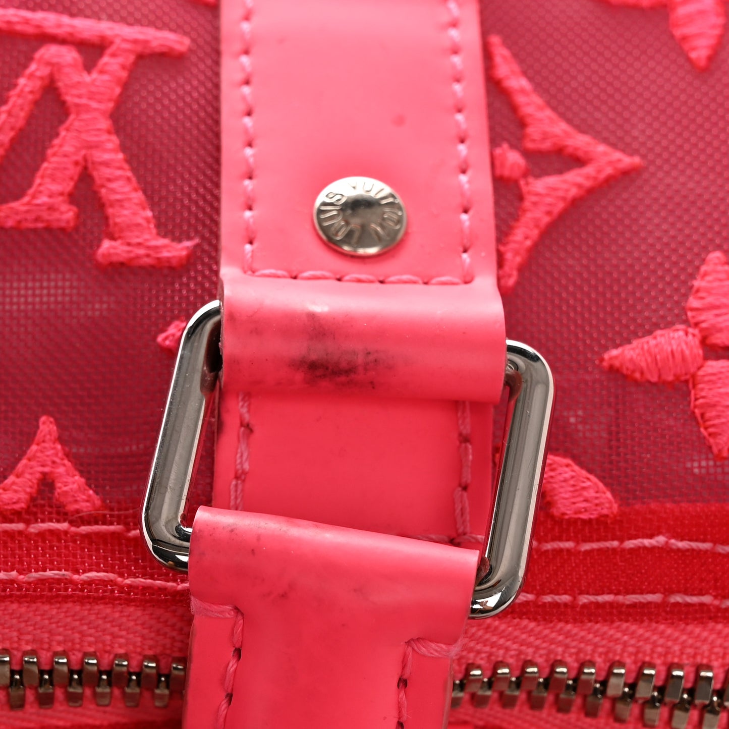 Monogram Fluo See Through Keepall Bandouliere 50 Rose