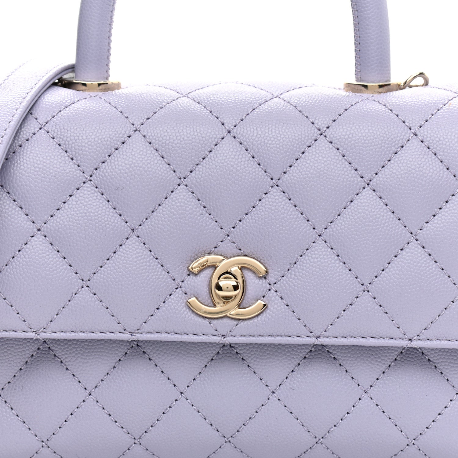 Chanel Caviar Quilted Mini Coco Handle Flap Light Purple 8 of 9