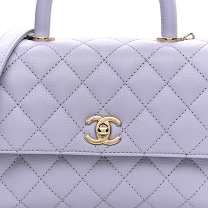 Chanel Caviar Quilted Mini Coco Handle Flap Light Purple 8 of 9