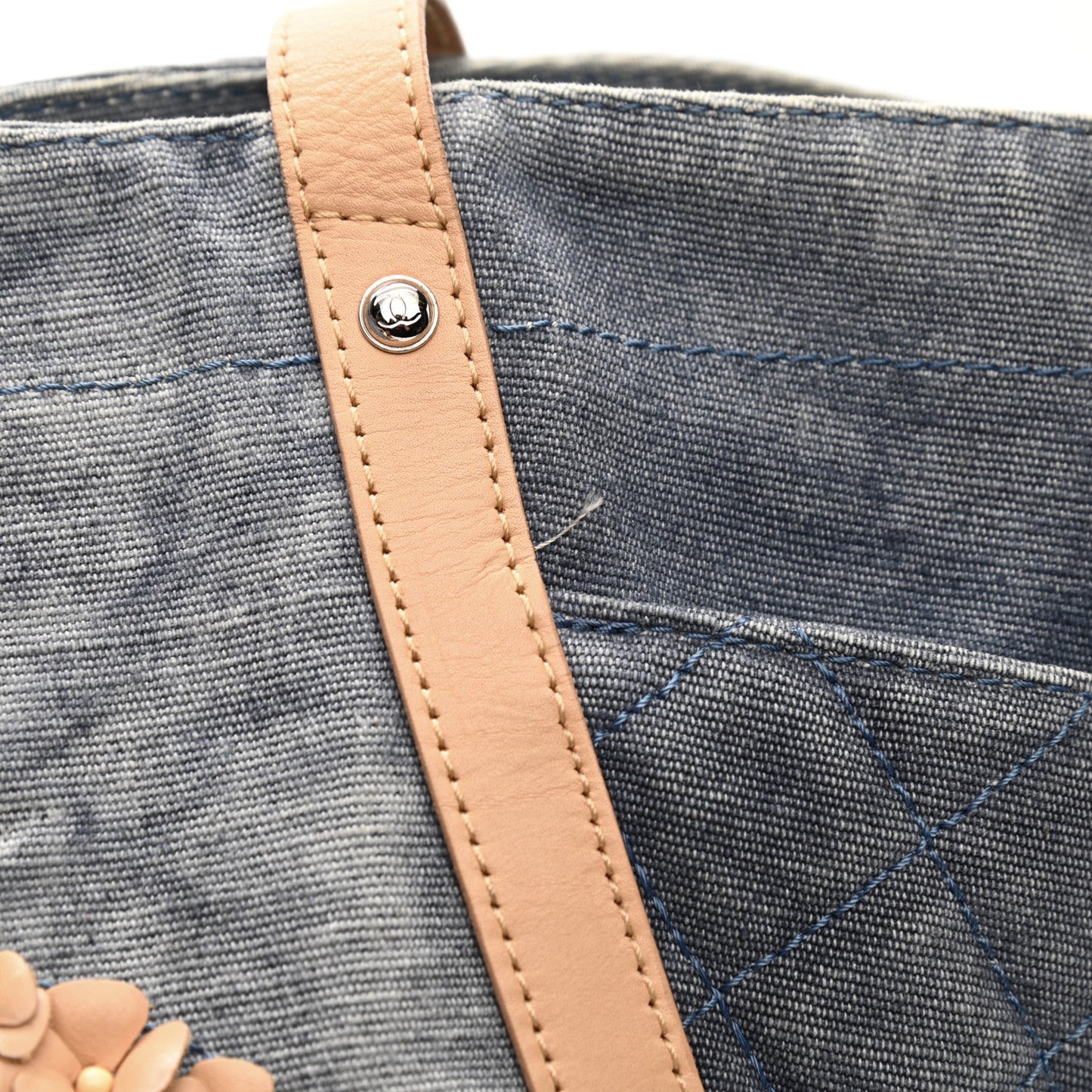 Denim CC Flower Tote Blue
