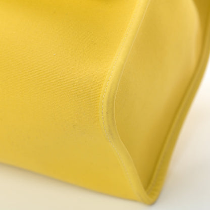 Hermes Vache Hunter Toile Herbag Zip 31 PM Lime Rouge H 12 of 15